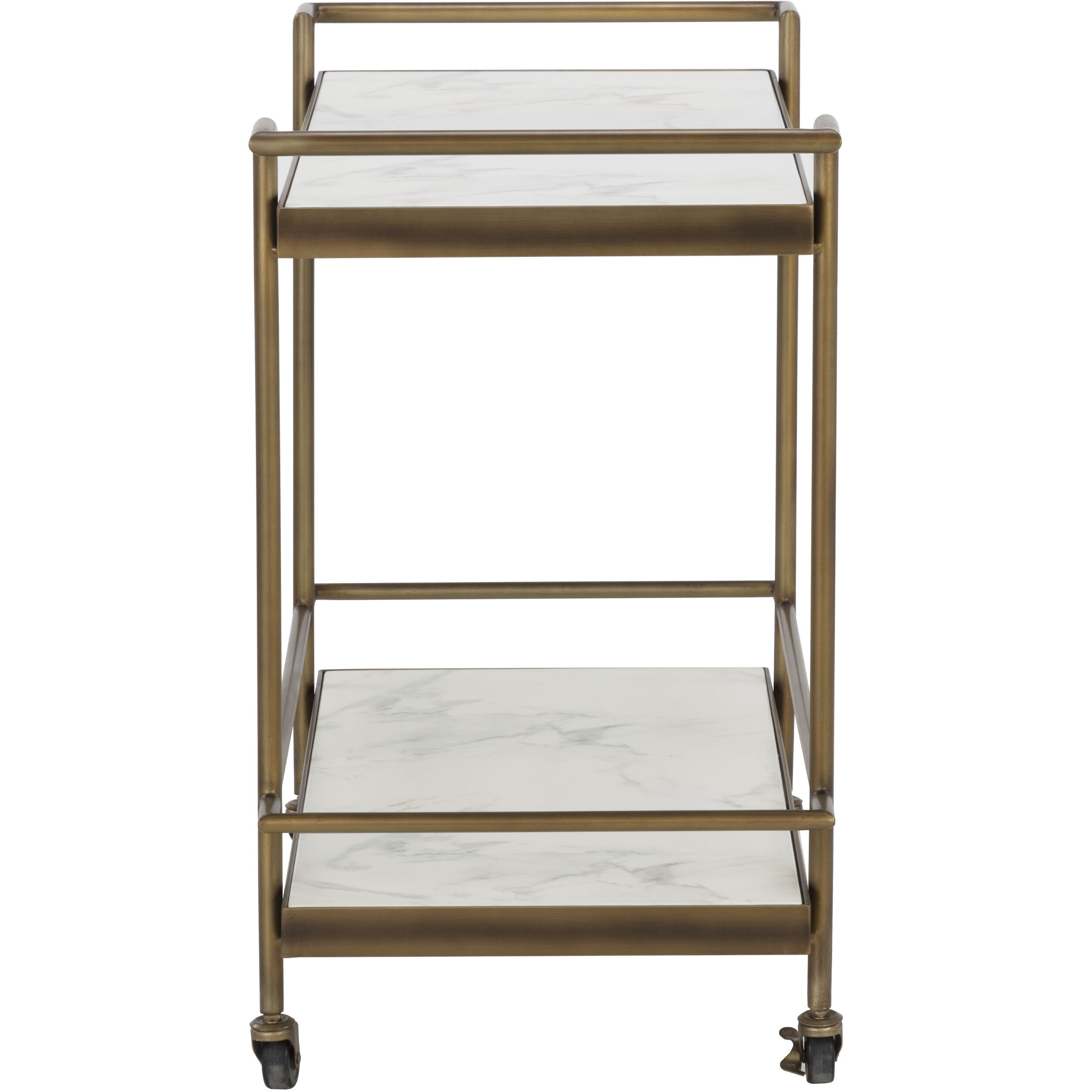 Contardi White / Rustic Bronze Outdoor Bar Cart